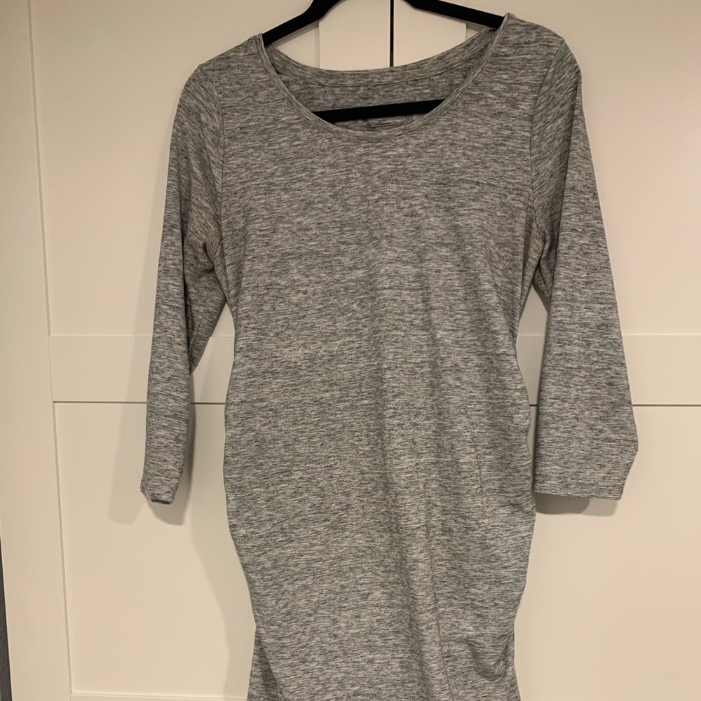 Gray cotton maternity dress